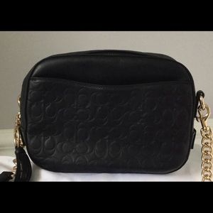 Coach camera signature leather crossbody bag